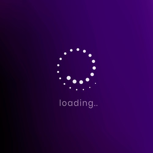 Loading screen with a spinning loader icon